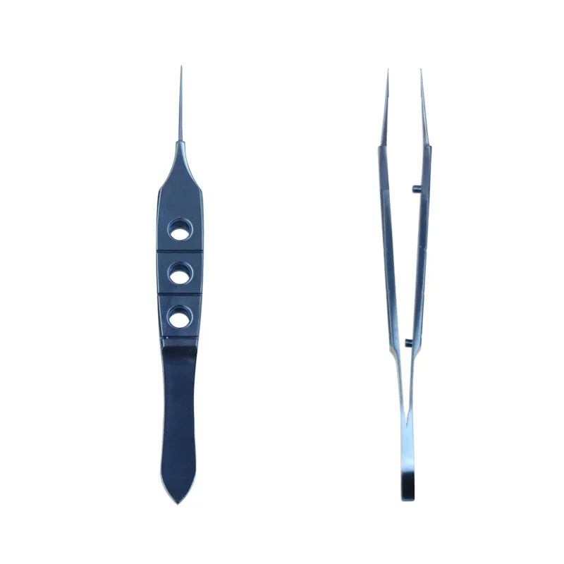 

Titanium Alloy Ophthalmic Toothed Forceps Straight Forceps Ophthalmic Surgery Instrument 16mm Tip