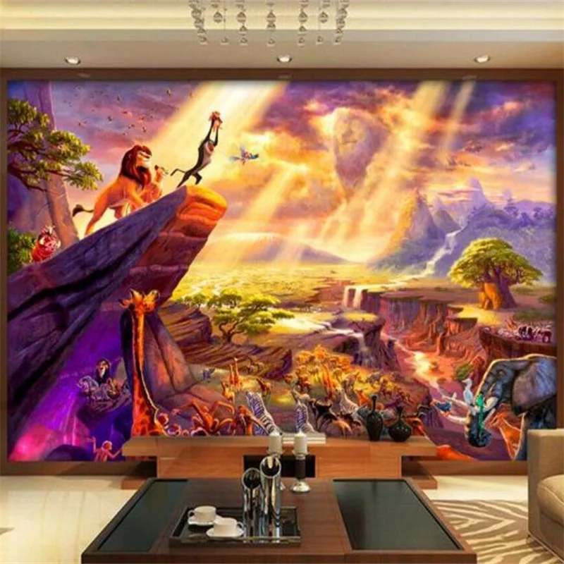 

beibehang 3d room wallpaper custom mural non-woven Fairy tale the lion king painting photo Living room 3d wall papel de parede