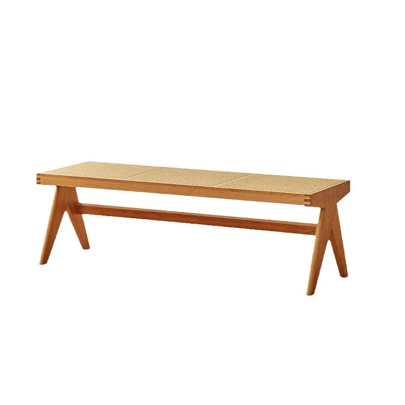 

Solid wood rattan bench Chandigarh chair medieval bench