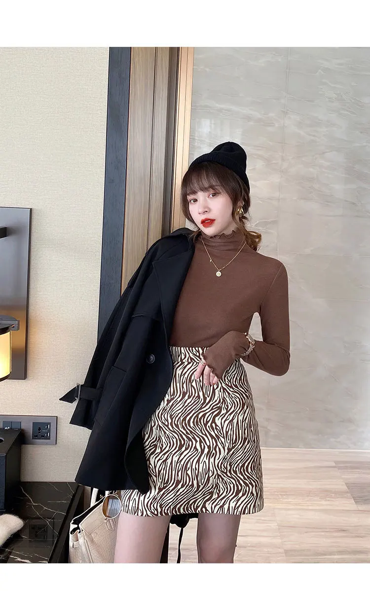 ملابس داخلية نسائية مخملية ألمانية قابلة للتجاعيد على الوجهين ذات ياقة عالية على شكل حرف f ملابس داخلية نسائية دافئة عصرية بلون نقي #1