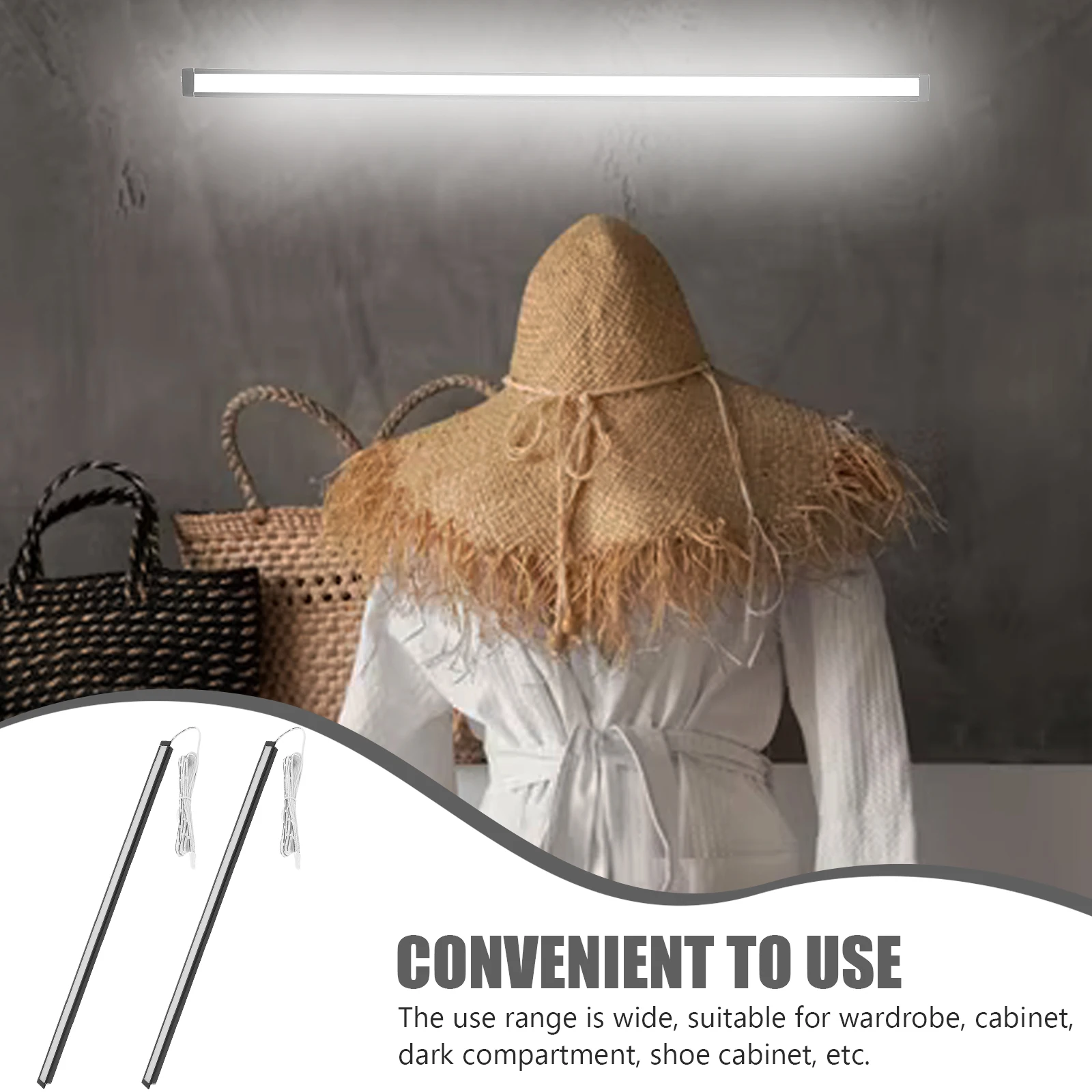 

2Pcs Rechargeable Under Cabinet Lighting Multi-Purpose for Bedroom Nursery Closet Cupboard Workshop Basement Garage