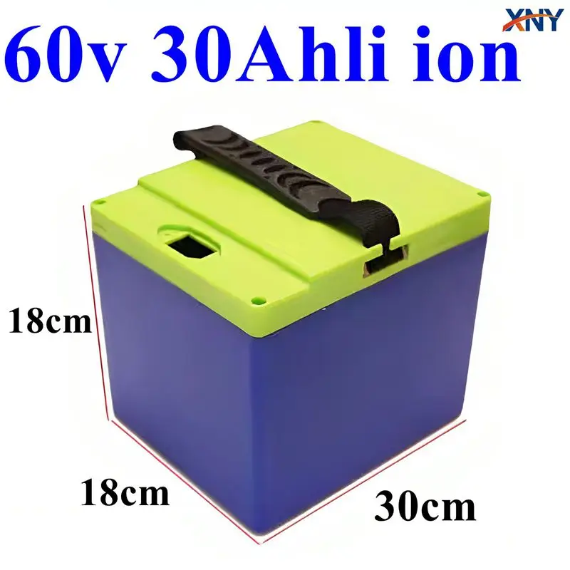 

waterproof 60V 30Ah lithium ion battery pack 60V li ion with BMS 17S for 1500w 2500W scooter Bike Tricycle + 5A charger