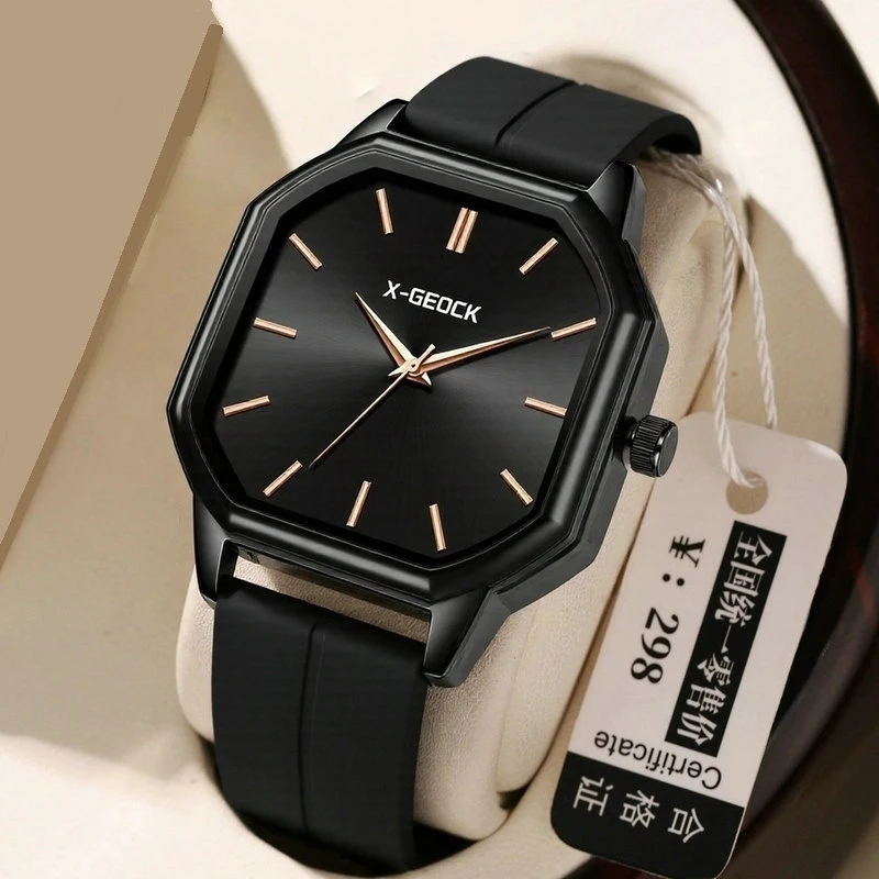 

Мужские водонепроницаемые ночные светильники, модные простые высококачественные квадратные мужские кварцевые наручные часы