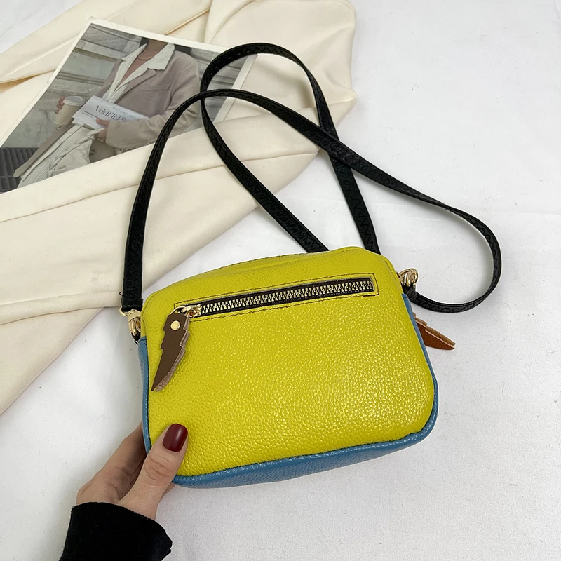 Color Random Leather Real Cowhide Women\'s Bag Fashion Messenger Bag Small Shoulder Bag Crossbody Bags Ladies Quality Bag New