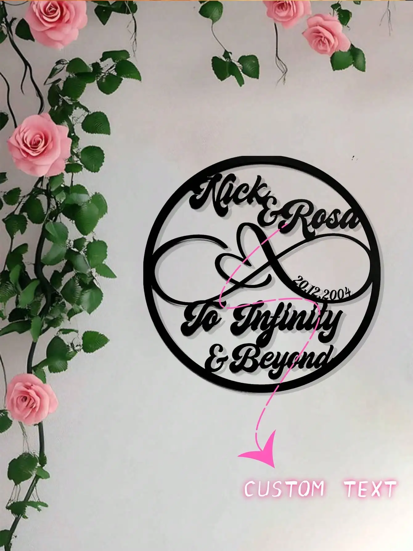 

Personalized Name Infinity Sign Couples Gift Metal Pendant