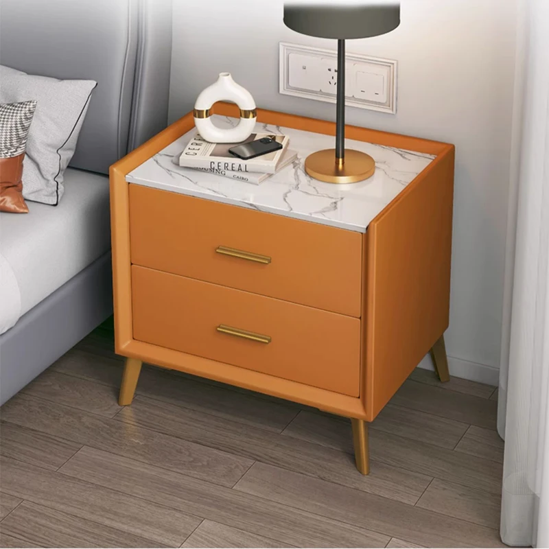 Slate Woodiness Bedside Table Small Storage Placement Advanced Sense Bedside Table Luxury Comodini Camera Da Letto Furniture