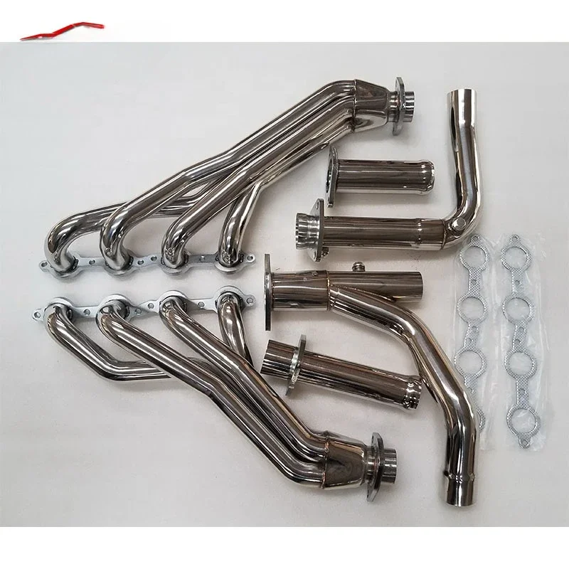 STAINLESS STEEL LONG TUBE HEADER FOR CHEVY GMC 07-14 4.8 5.3 6.0L EXHAUST+Y-PIPE