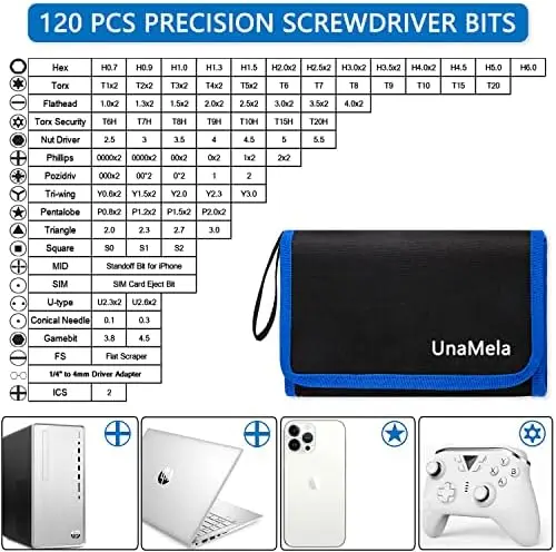مجموعة أدوات بناء الكمبيوتر 140-IN-1: مجموعة مفكات براغي دقيقة لأجهزة الكمبيوتر المحمول، iPhone، MacBook، PS4/5، Xbox