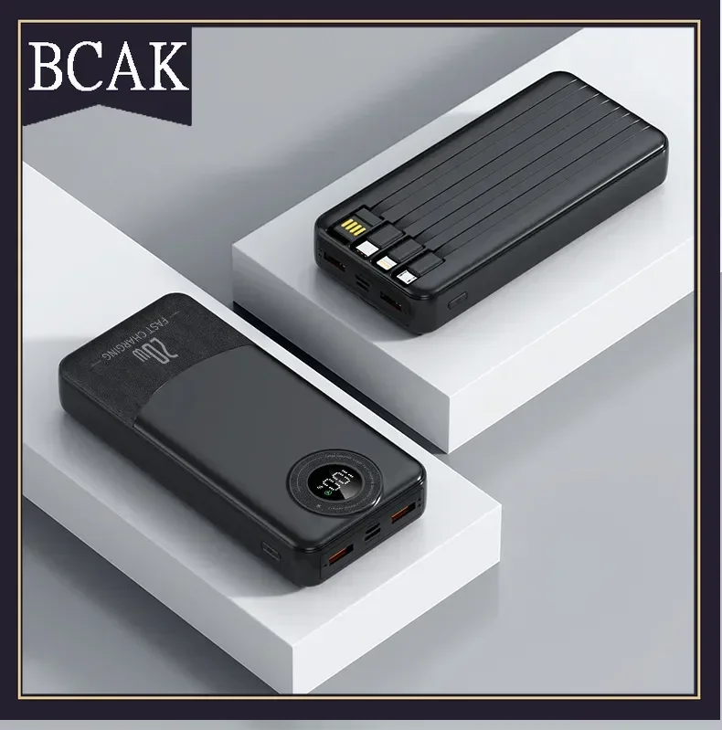 BCAK Style 20000 MAH Fast-charging Self-contained Charging Treasure Portable Large-capacity Mobile Power Supply outdoor
