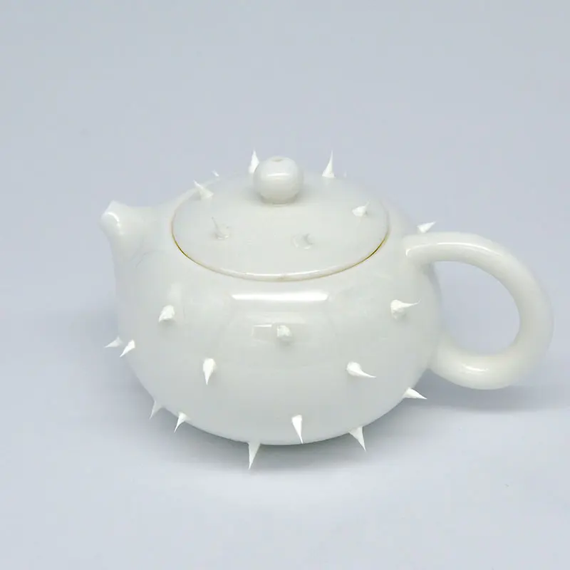 Soft thorn teapot white ceramic cactus housewarming gift, Mal global niche life