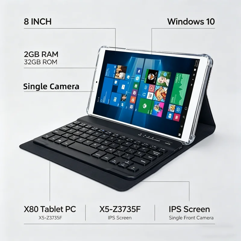 8 INCH 2GB RAM 32GB ROM Tablet PC X80 Windows 10 X5-Z8350 CPU 1920 X 1200 IPS Screen WIFI Quad Core