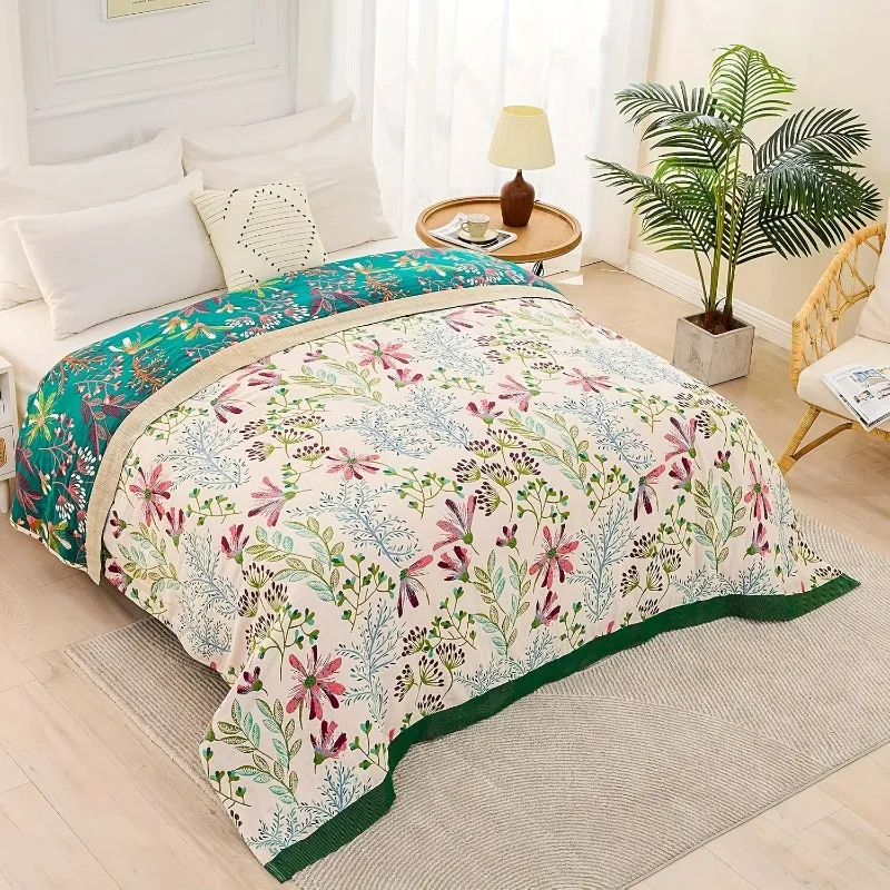 

Extra Large Cotton Towel Blanket Summer Cool Breathable Bed Sheet Sofa Cover Office Nap Thick Gauze Throw All Season Multi Use