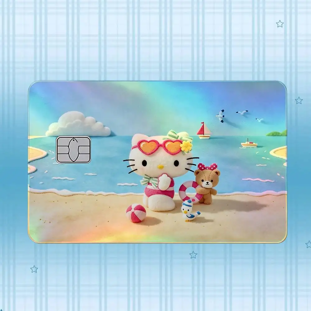 H-Hello Kitty Laser-Holografischer Karten-Skin-Aufkleber für Kredit- und Debitkarten – 4 Stück/Set, wasserfester, kratzfester Schutz – Detail 15