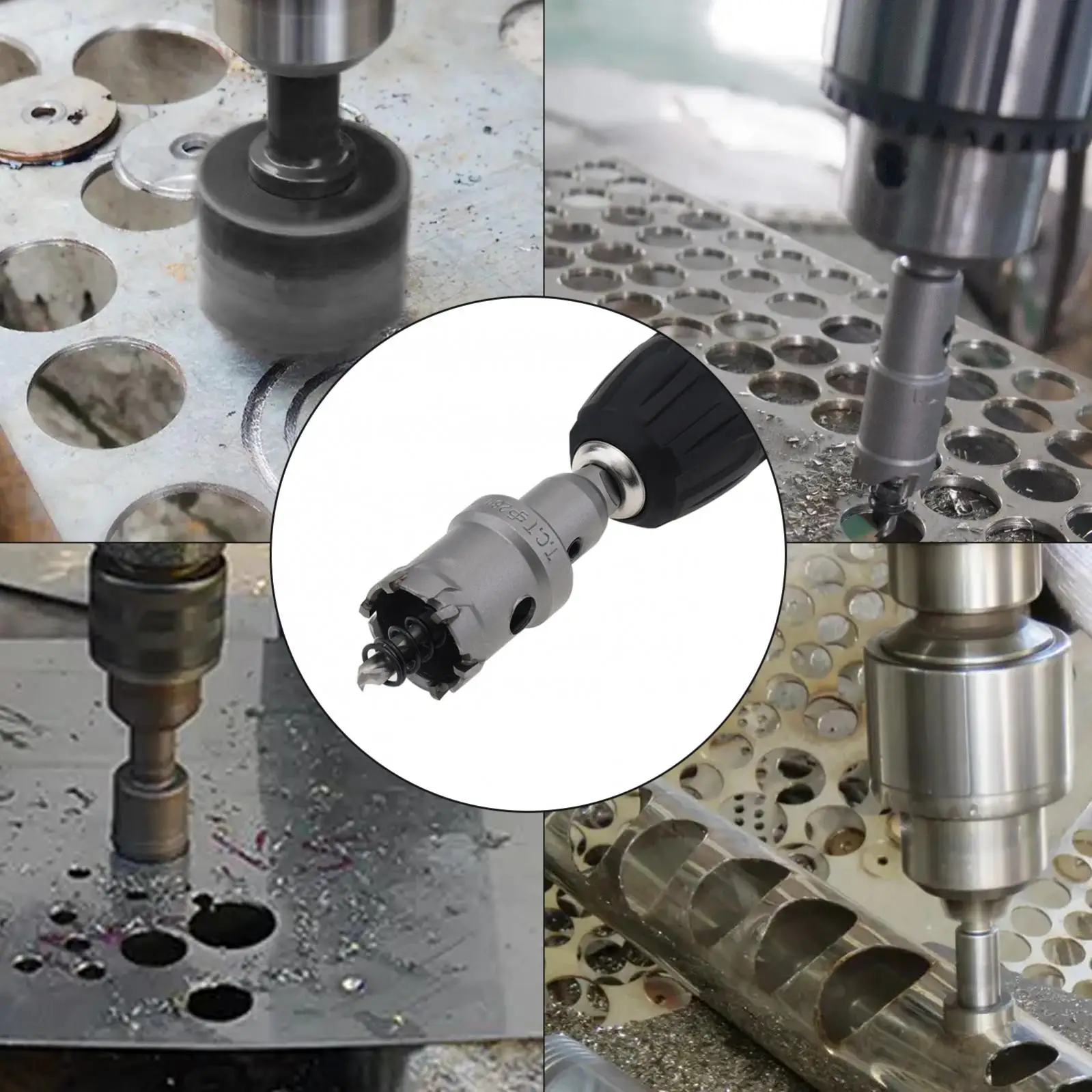 Imagem -04 - Hole Saw Broca Carboneto de Tungstênio Tct Heavy Duty Abridor de Furos Cortador de Aço Inoxidável Liga de Alumínio Metal e Plástico 28 mm