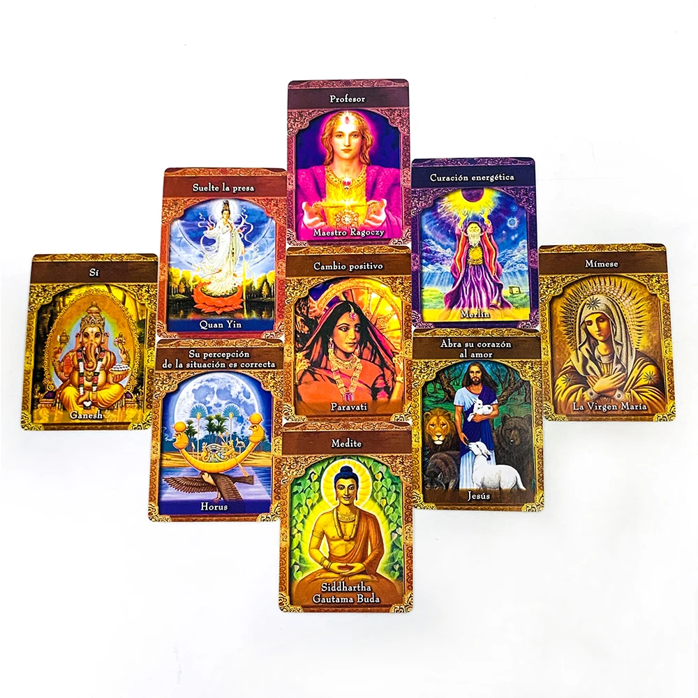 스페인어로 된 상승한 마스터 오라클 덱 44개 오라클 카드 가족과 친구들을 위한 레저 및 엔터테인먼트 카드 게임