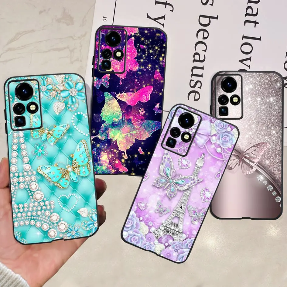 Cute Astronaut Phone Case For Infinix Zero X Pro Cover Soft Black Silicone Shockproof Bumper For Infinix Zero X ZeroX Pro Fundas