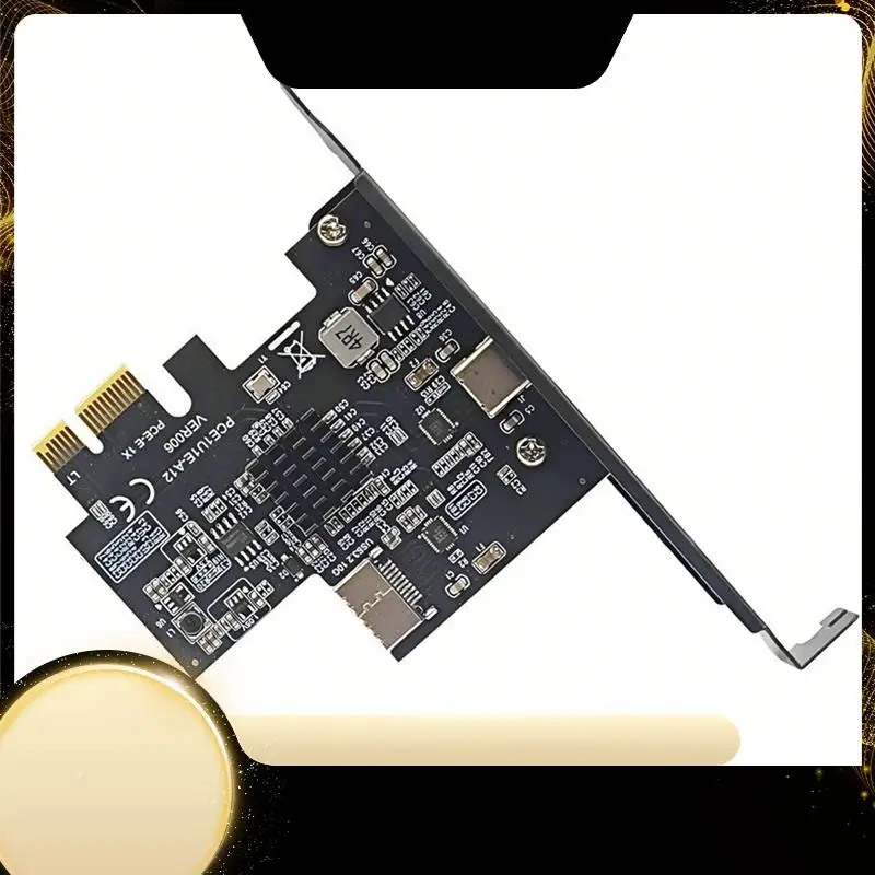 

PCI-E 1X To Type-E + Type-C Expansion Card USB3.2 GEN2 10Gbps ASM3142 Chip PCI-E To USB-C Adapter For Desktop