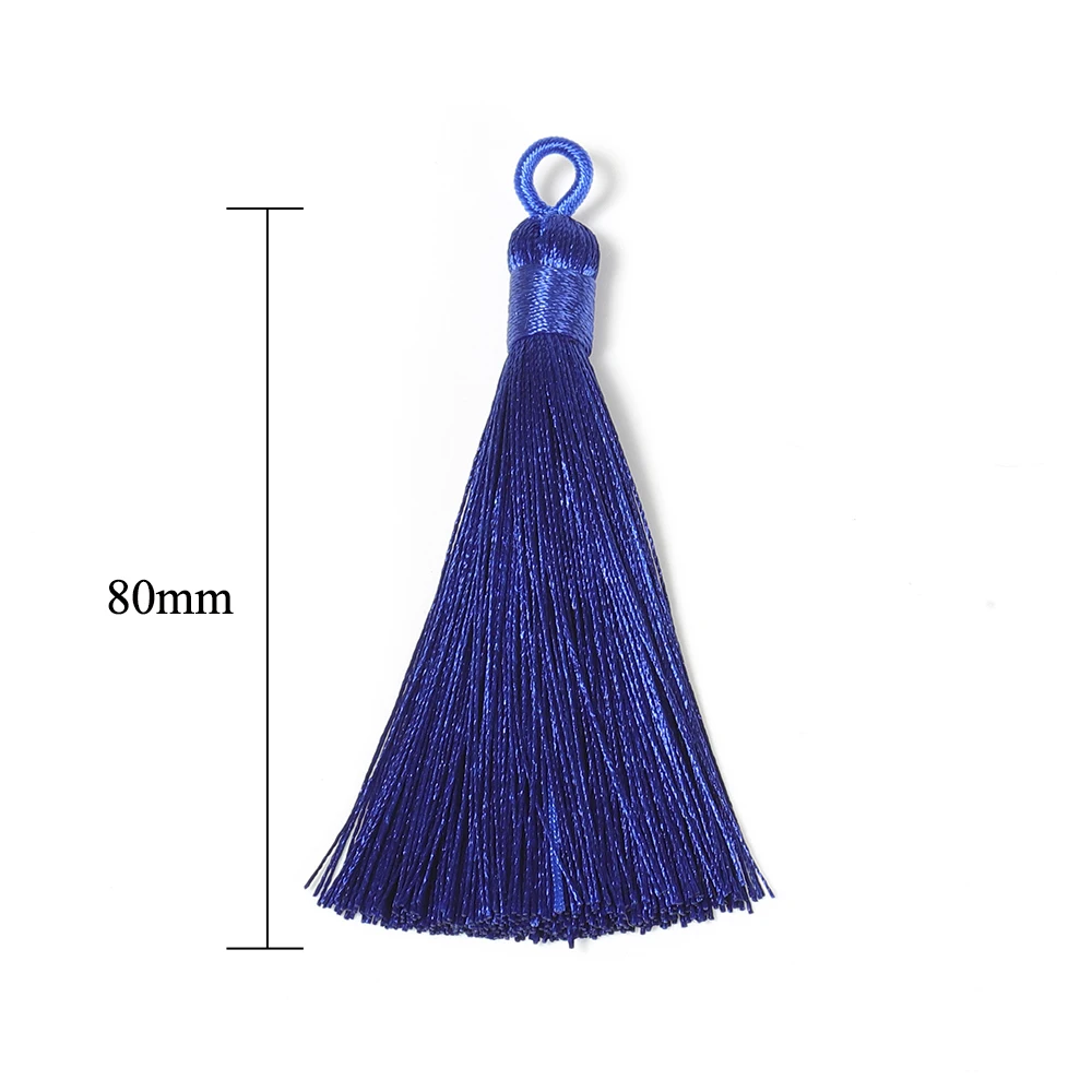 10pcs 8-9cm Tassel Earring Charm Colorful Cotton Silk Brush Making Sati Tassels Pendant DIY Jewelry Findings Handmade Crafts