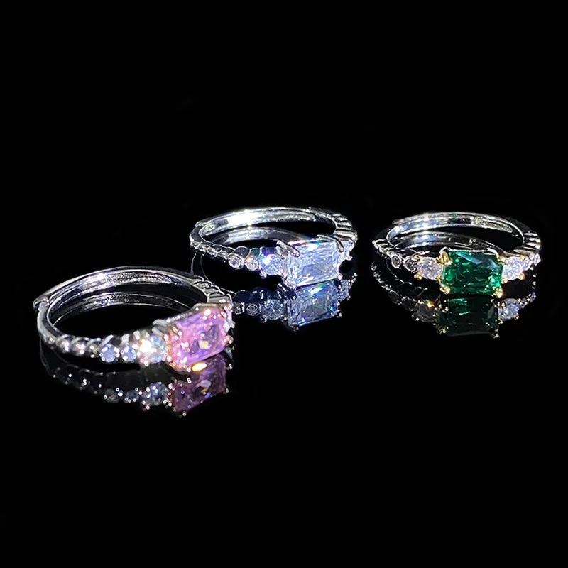 

MDL Moissanit1 Стильное сложенное французское модное парижское кольцо с покрытием 18 карат, оригинальное крутое кольцо премиум-класса с открытым концом