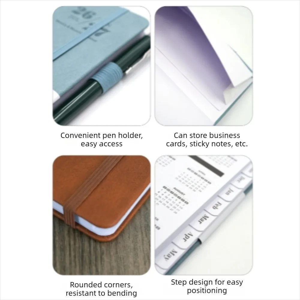 A5 2026-2027 Schedule Book Simple English Agenda Planner Notebook Convenient Multi Functional Time Management Planner Students