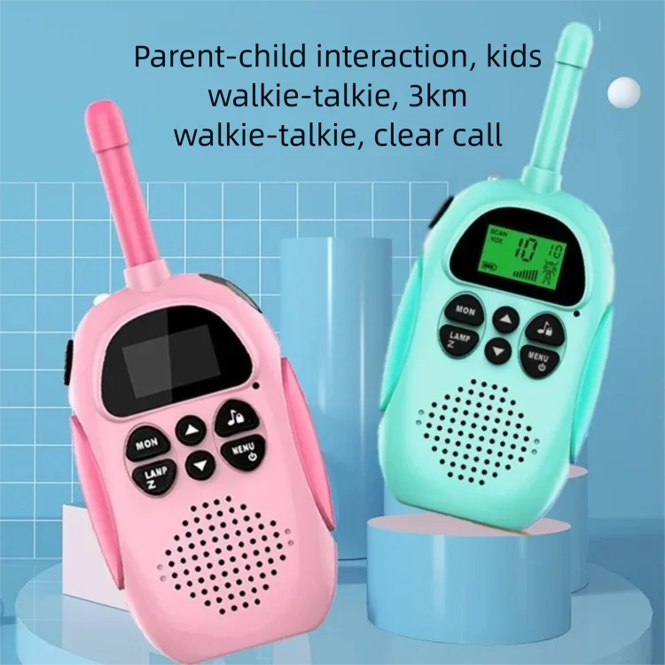 Mini Kids Walkie Talkie 3KM Long Range Portable Two-Way Radio Toy for Outdoor Hiking Camping Family Interactive Gift