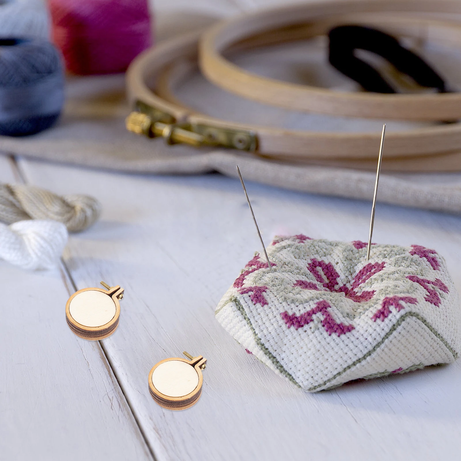 

20 Sets Mini Embroidery Pendants Stretch Charms Crafting Necklace DIY Decorations Hanging Accessories Jewelry Making Findings