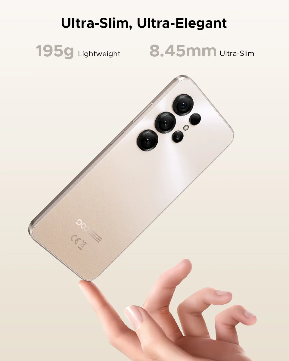 DOOGEE Note56 X Mobile Phone 8.45mm Slim Body 6.56" 90Hz Screen Android 16 6150mAh Battery Al Scene Recognition Smartphone