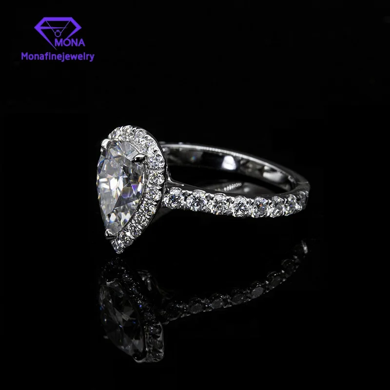 4*6mm Moissanite Ring Loose Stone 9K White Gold Cheap Price VVS D Color Synthetic Diamond Gemstone