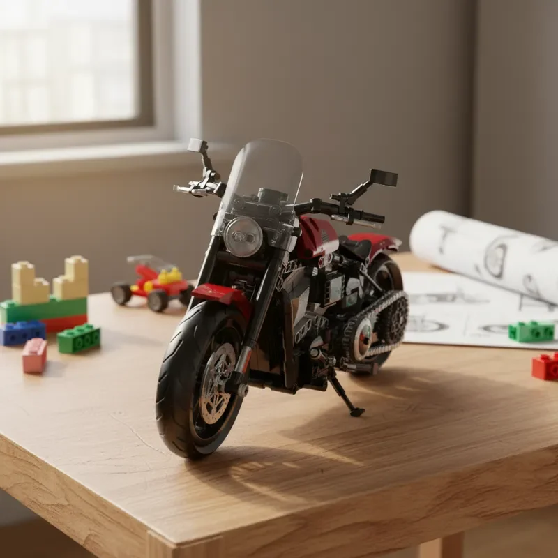

2025 MOC, техническая ретро модель мотоцикла, строительные блоки, кирпичи, город, сделай сам, гонщик, супербайк, игрушка для детей, подарки на день рождения, Рождество