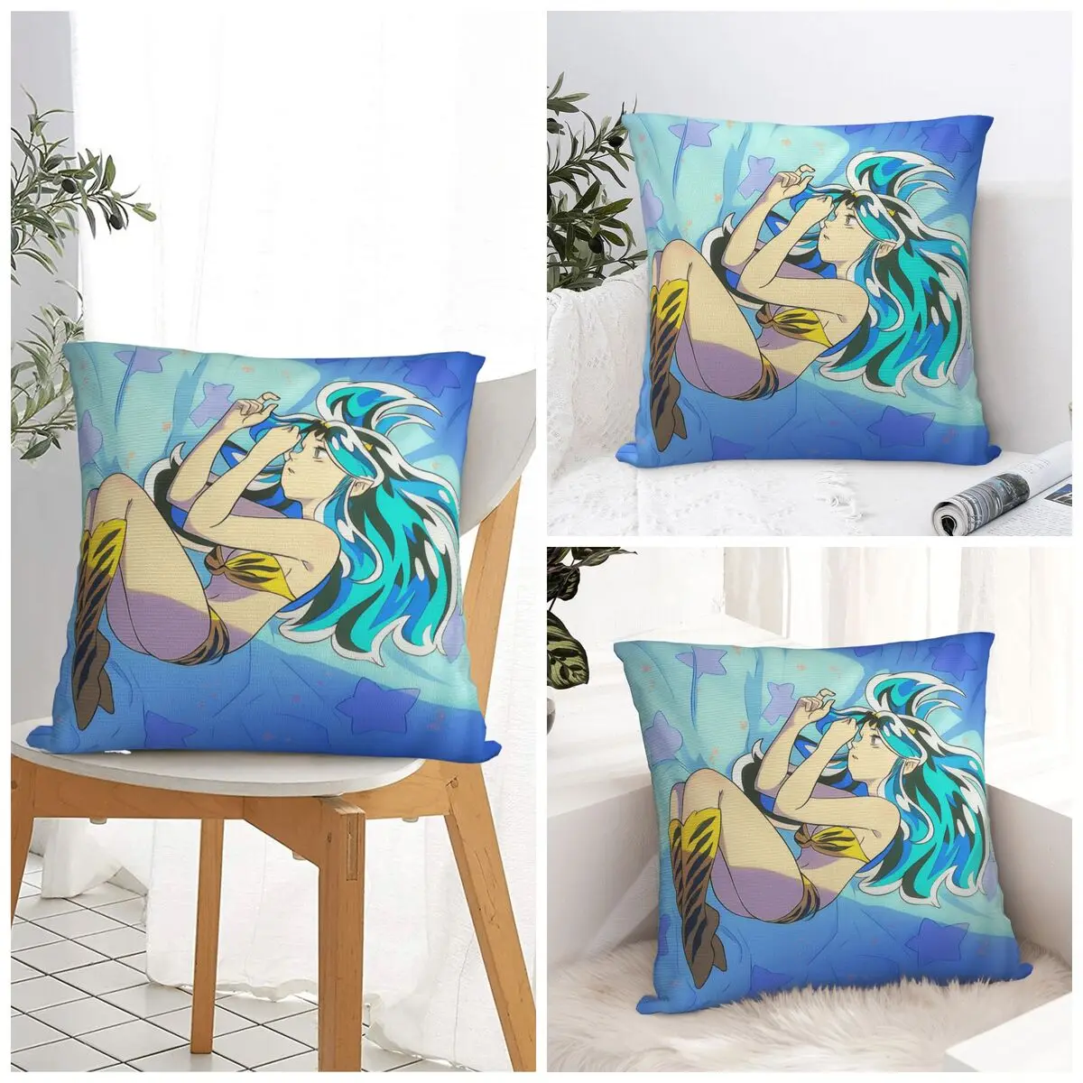 

Urusei Yatsura Anime Pillow Case Vintage Pillow Cover Soft Custom Cushion Cover Pillowcases For Living Room Chair