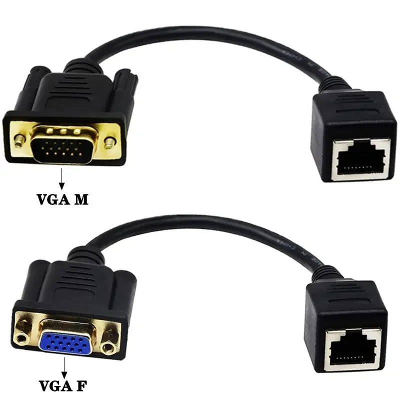 VGA To RJ45 Adapter Cable With A 0.15 Meter VGA To RJ45 Ethernet Port Transmits VGA Signals Through The Network Cable