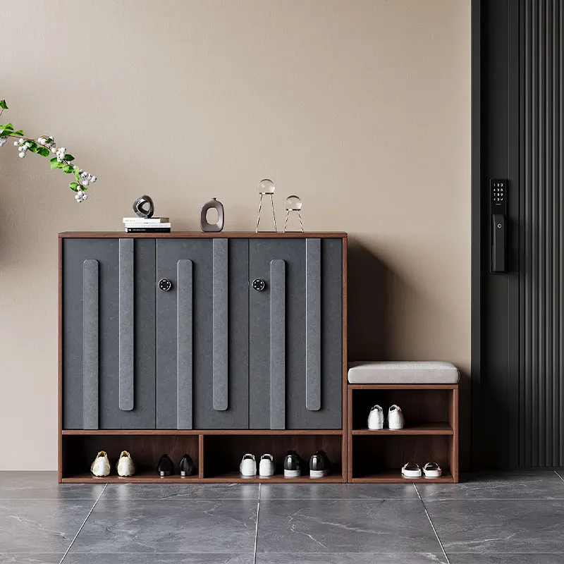 

Shoe cabinet Household door with shoe changing stool Entrance cabinet Corridor corridor Elevator with lock Layered baffle Solid