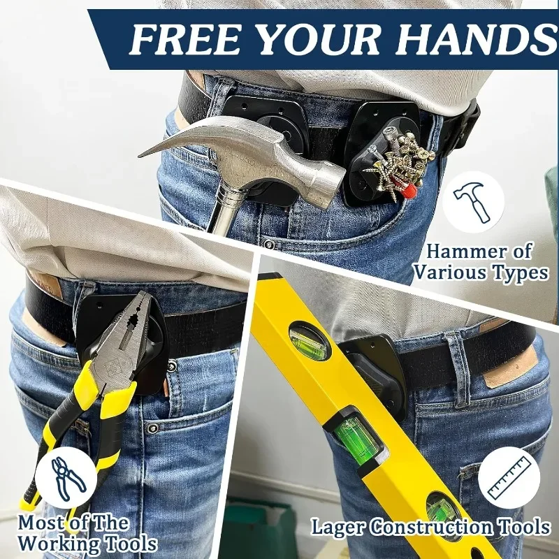 Magnetic Tool Holder & Tape Measure Holder, Magnet Belt Clip Holster for Hammer,Screw,Pliers,Spanner,Trowel  Clip-on Tool