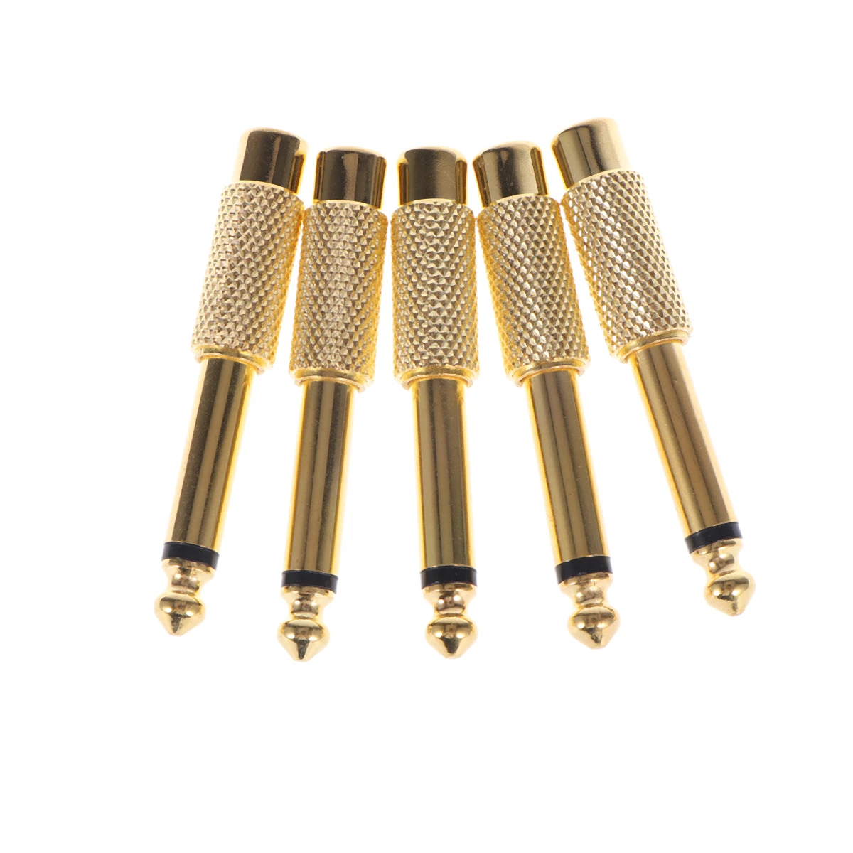 

5Pcs 6.5 Conversion Head Male Mono Plug to Female Stereo Audio Adapter Connector Gold Plated (Golden)