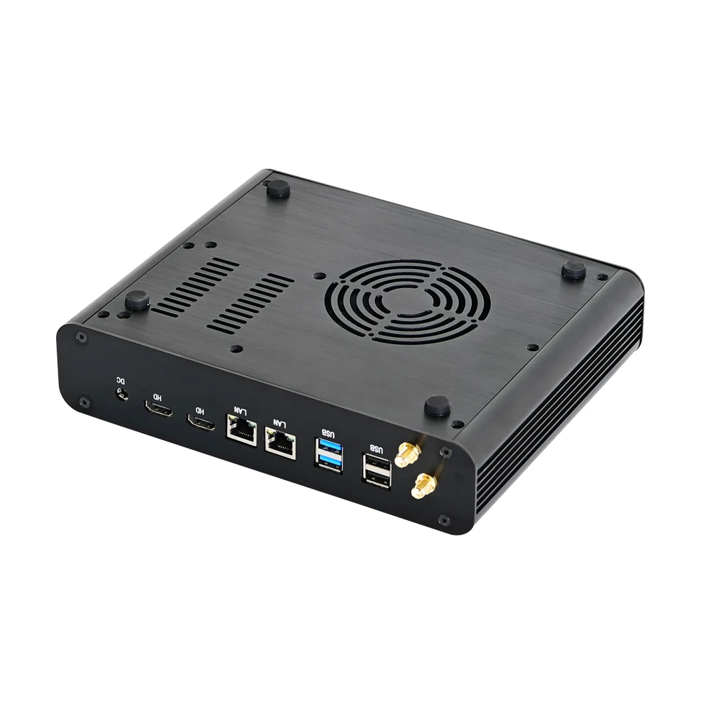 Eglobal 핫셀링 V7 팬 미니 PC 인텔 코어 i5 1035G4 i7 1065G7 DDR4 듀얼 HDMI 15W 강력한 데스크탑 컴퓨터 Wifi SIM 2*RJ45