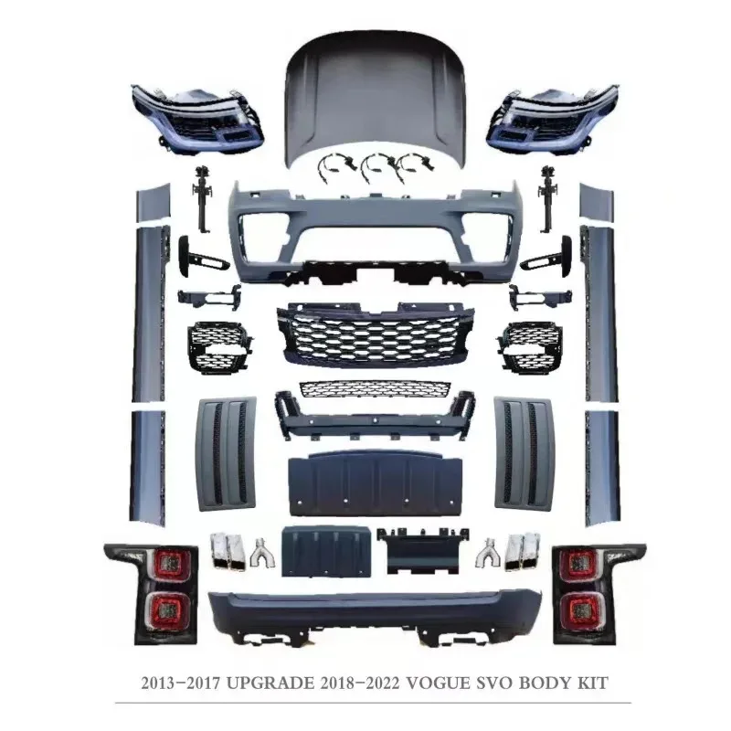 

Car Parts Body Kit for Range-Rover Vogue 2014-2017 to SVO Front Rear Bumper with Grille,headlights,taillights,hood