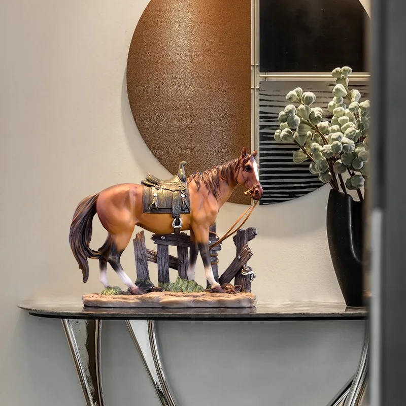 

Figurine Collectible Horse Ornament Tabletop Decoration Sculpture for Furniture Desk Bookcase Office Home Decor