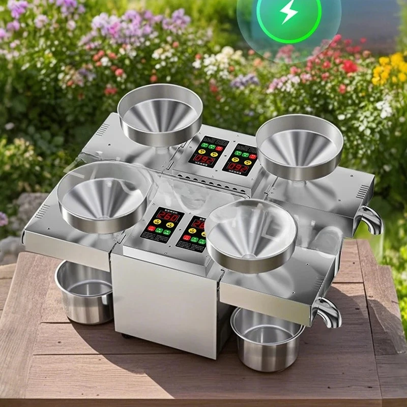 Intelligent Oil Press Machine, Stainless Steel Commercial Use, Support 4 Kinds of Raw Materials Pressing Simultaneously