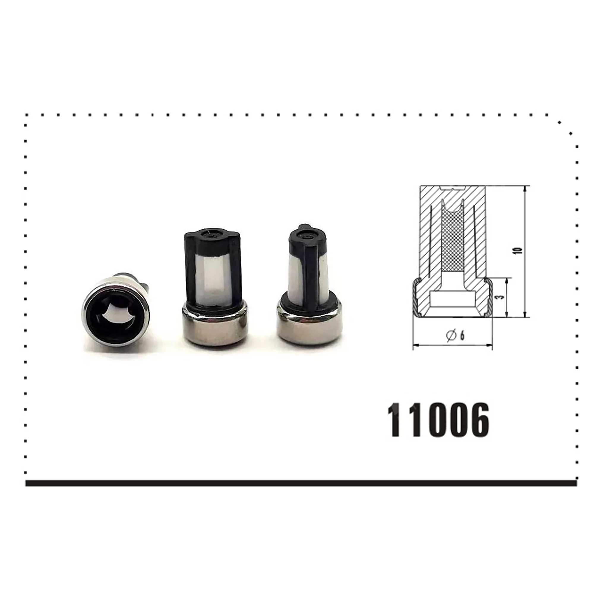 500pcs Fuel injector micro filter top feed mpi auto parts Size 6x3x10mm FL-11006