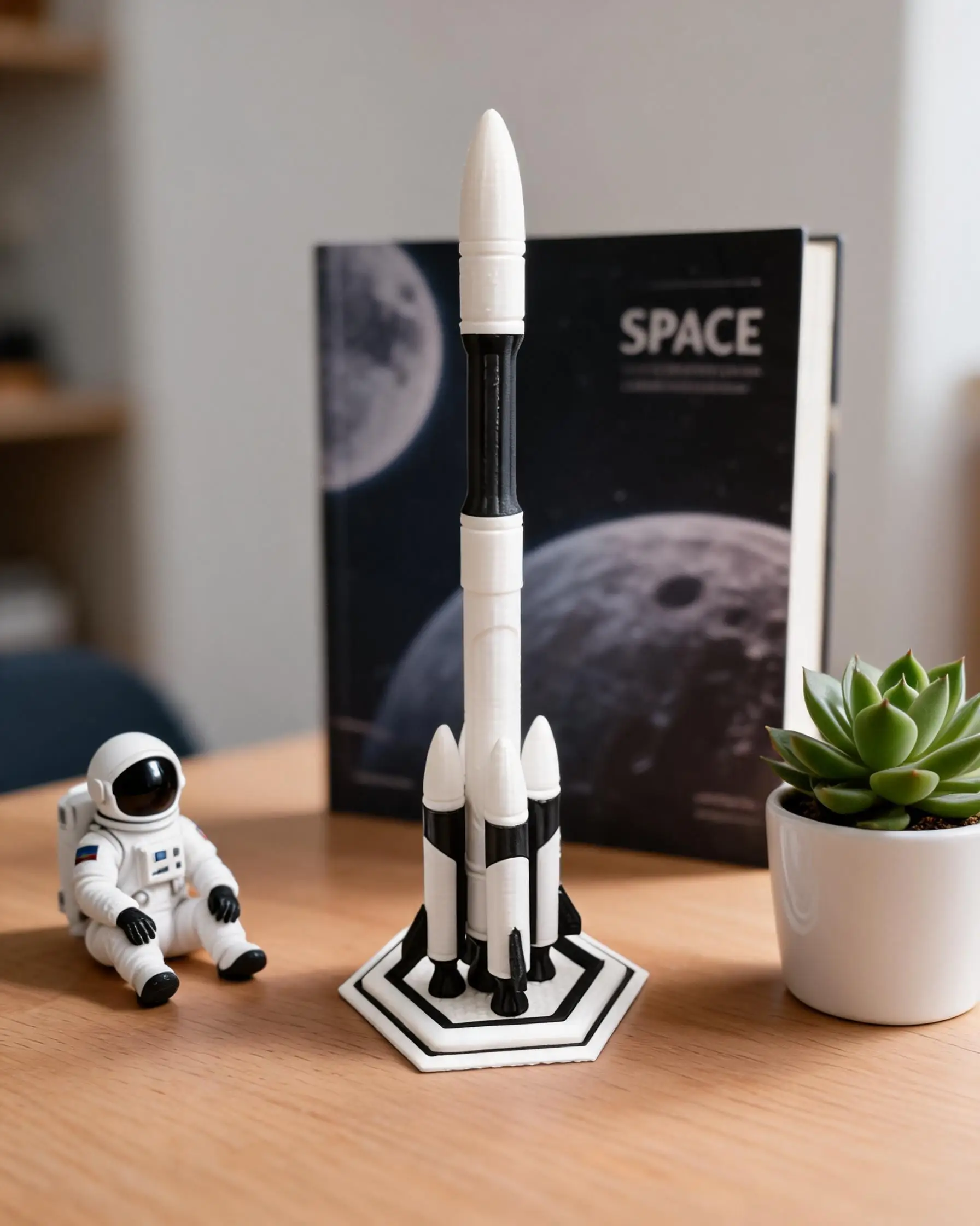 Aerospace Themed Desktop Decor Ornament, Rocket Shape Split Parts Assembled Craft, Assemble With A Small Amount Of Glue For Tabl