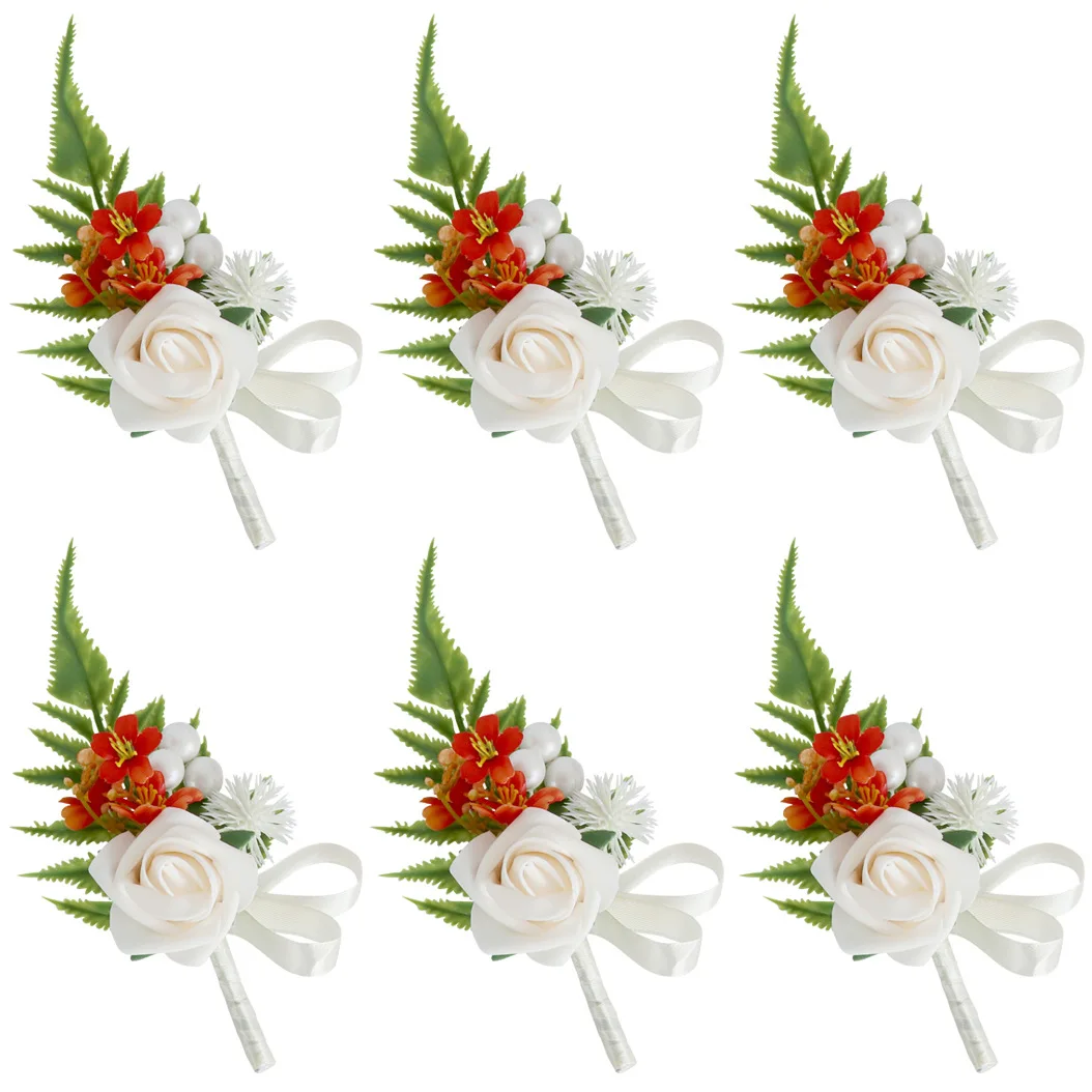 Imitazione fiore accessori da sposa sposo e sposa seno fiore serie Sen best man banchetto danza sorelle fiore da polso