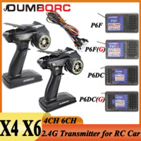 DUMBORC X6 X4 6CH 4CH 6 Channel 2.4GHz Remote Control P6FG X6DCG Gyro Receiver Transmitter for 1/10 1/8 RC Car Boat Axial SCX10