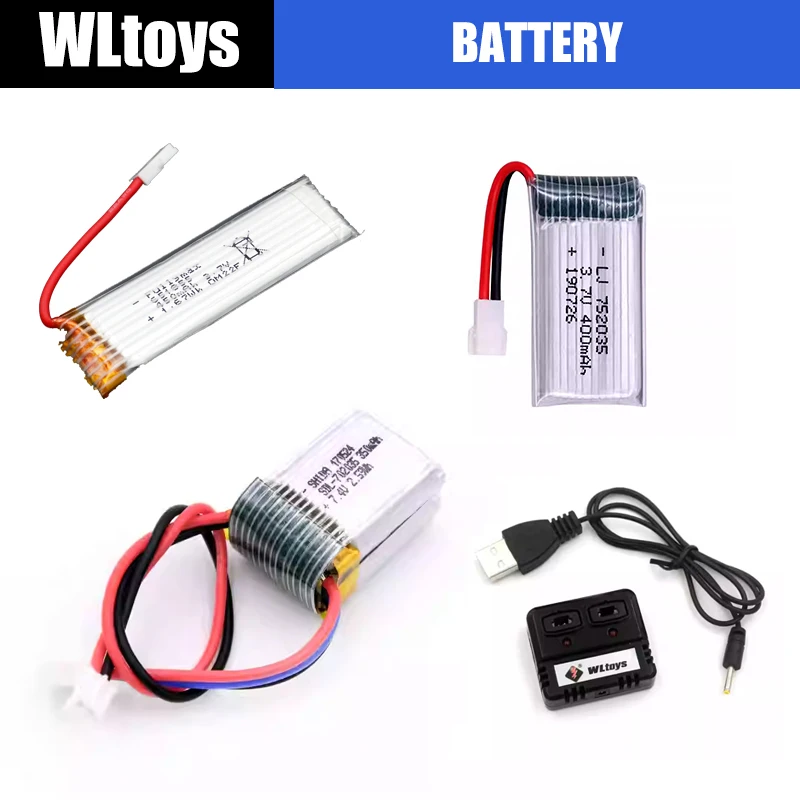 3.7V 300mAH 450mah  Lipo Battery With Charger For 184021  K110 K110S  A250 A210 A220 RC Drone Battery 7.4v 350mah WLtoys 2428