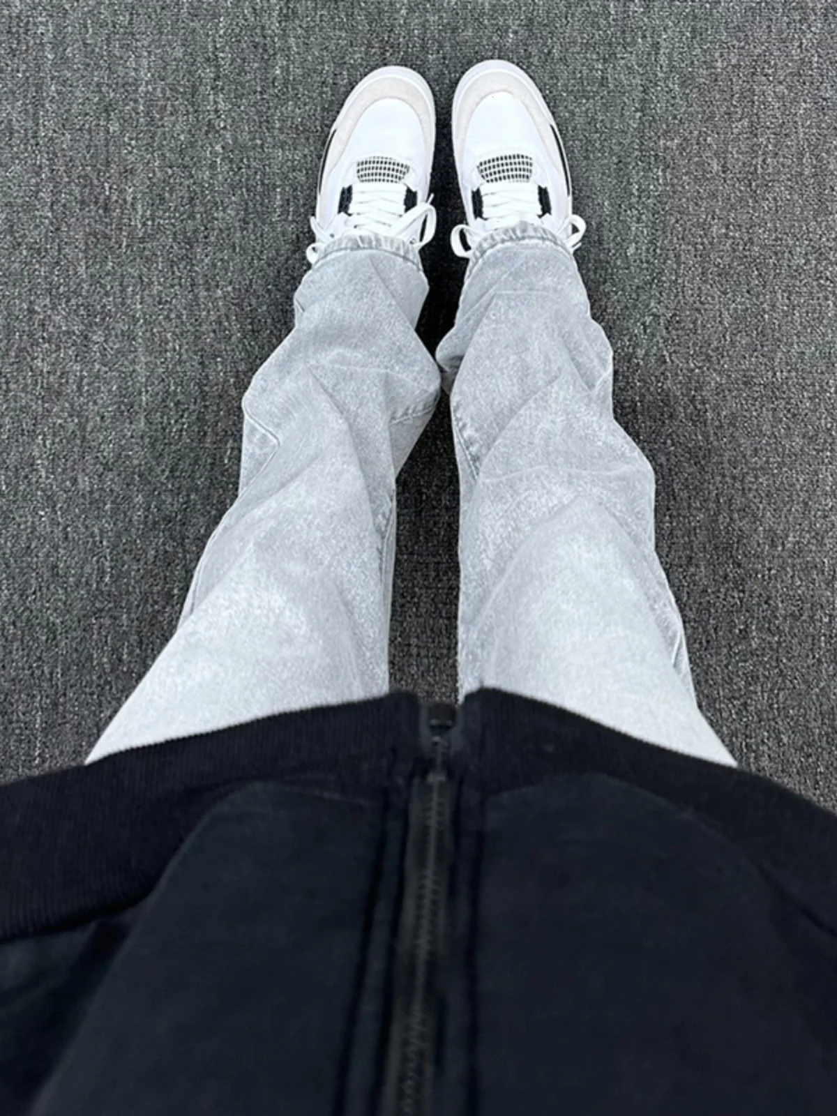 

Мужские утепленные джинсы с флисовой подкладкой, цвет цемент, зимние, морозостойкие, очень толстые, прямого кроя, для повседневной носки