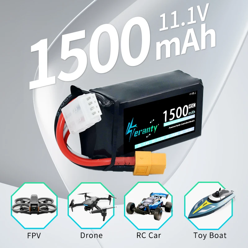 1/2 قطعة TERANTY 3S 1500mAh قليل يبو بطارية 11.1 فولت 45C مع T/XT30/XT60 المكونات ل RC سيارة شاحنة الطائرة بدون طيار طائرة FPV RC هواية أجزاء