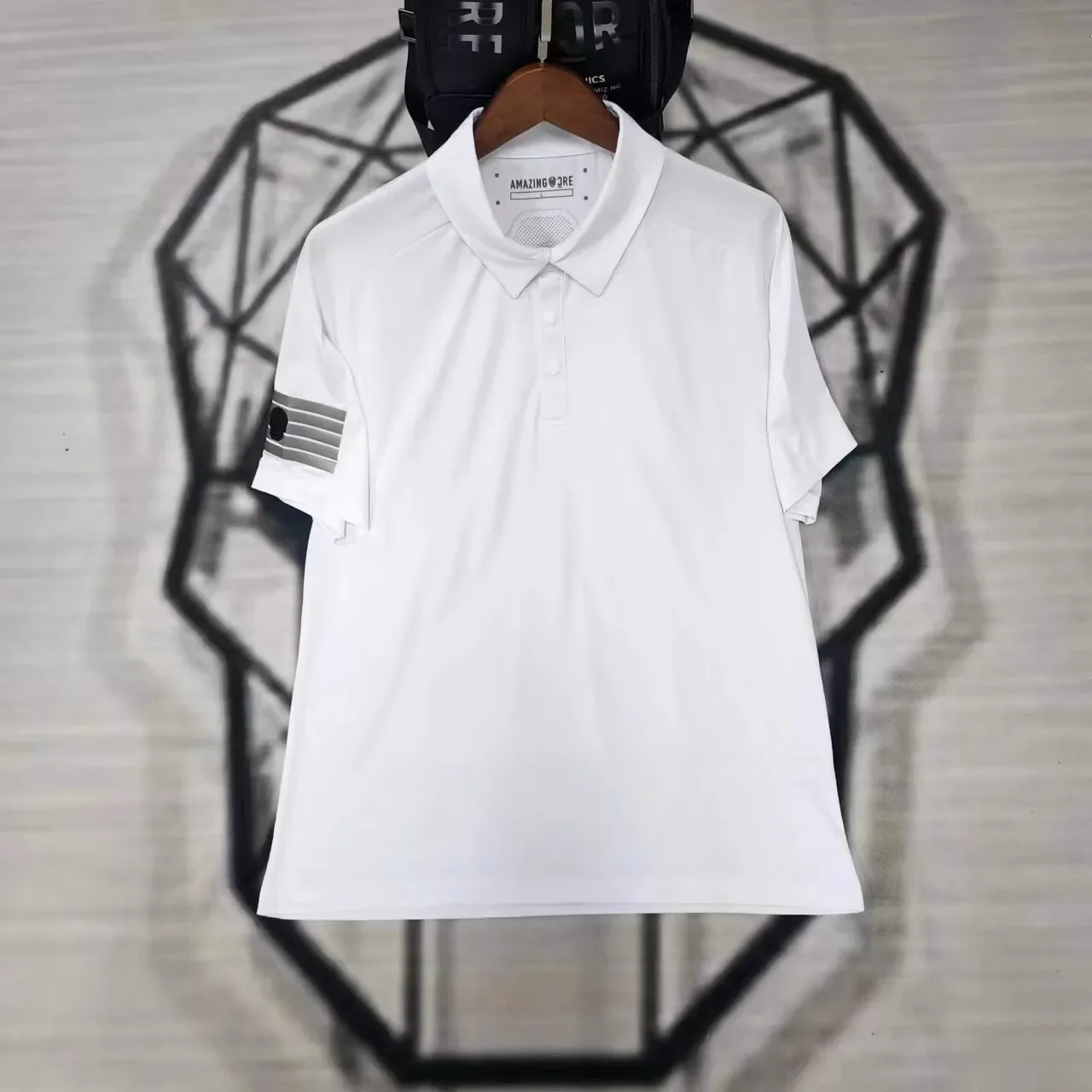 Golf Clothes Summer Men's Lapel Half Button Temperament Trendy Men's Loose Casual Short Sleeved Golf T Shirt