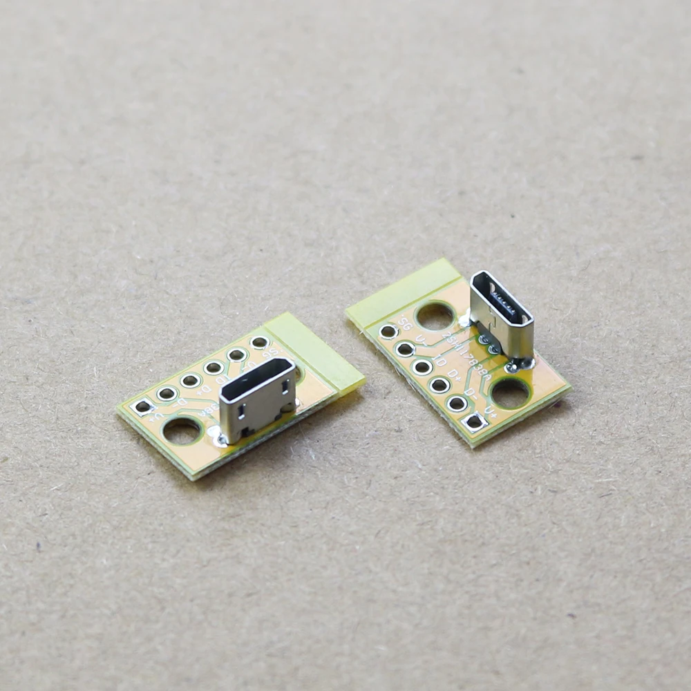 Test Board 1pcs Vertical USB Micro 2.0 Female Head A Connector 2.54mm PCB Converter Adapter Breakout 180 Degree Vertic