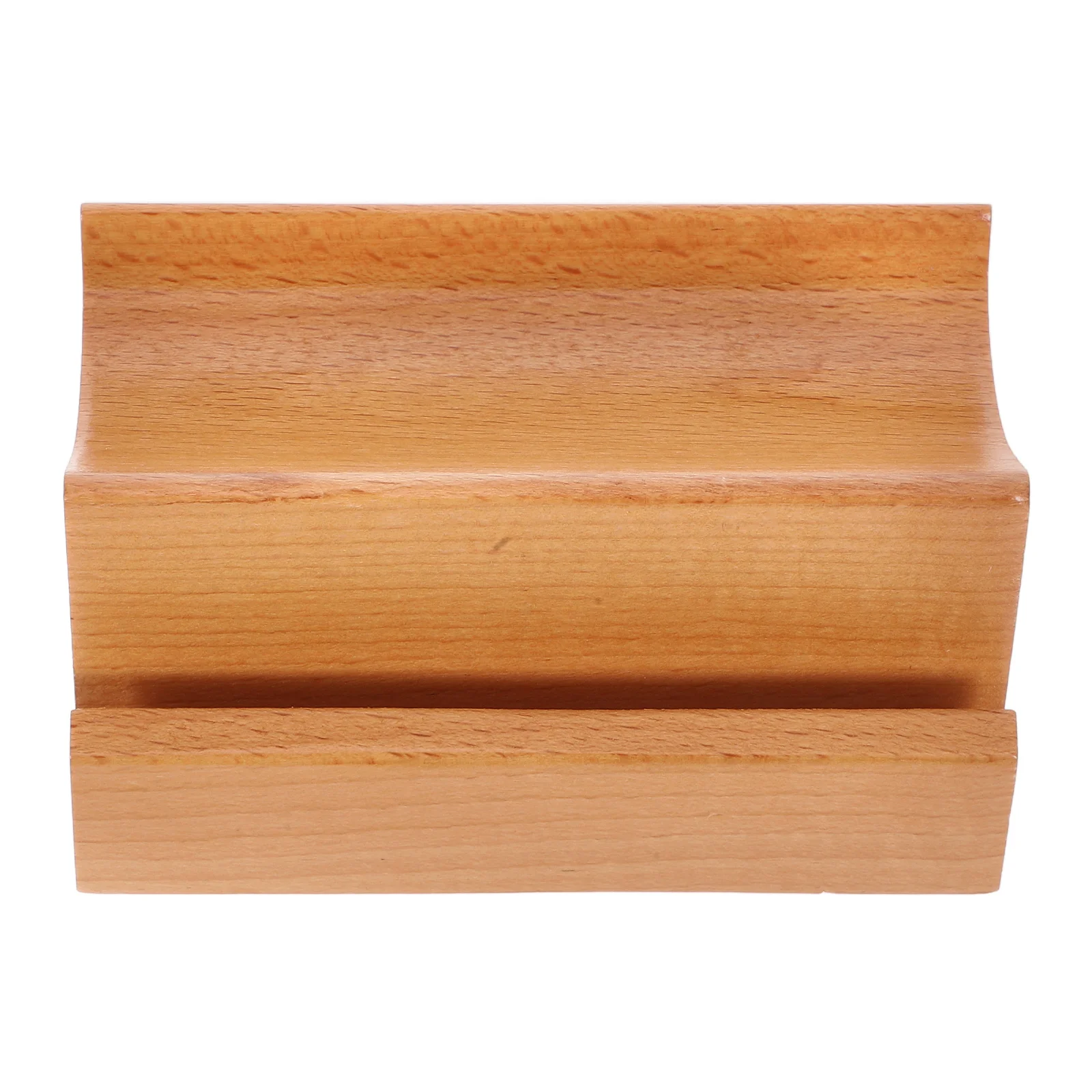 

Dual Slot Wooden Phone Calendar Stand Multifunctional Desk Base For Business Cards Cellphone Holder Compact Desktop Organizer