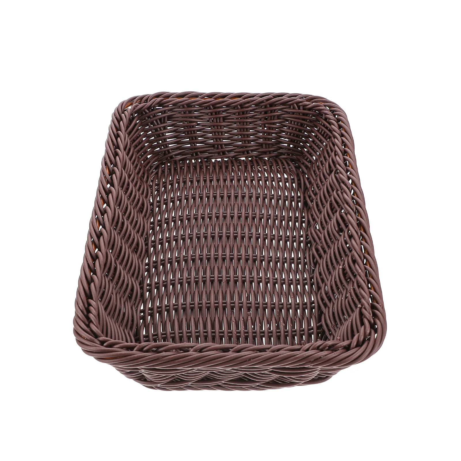 

1pc Plastic Fruit Basket Woven Storage Gift Display Pp Decorative Imitation Rattan Bread Arrangement Serving Lightweight Multi