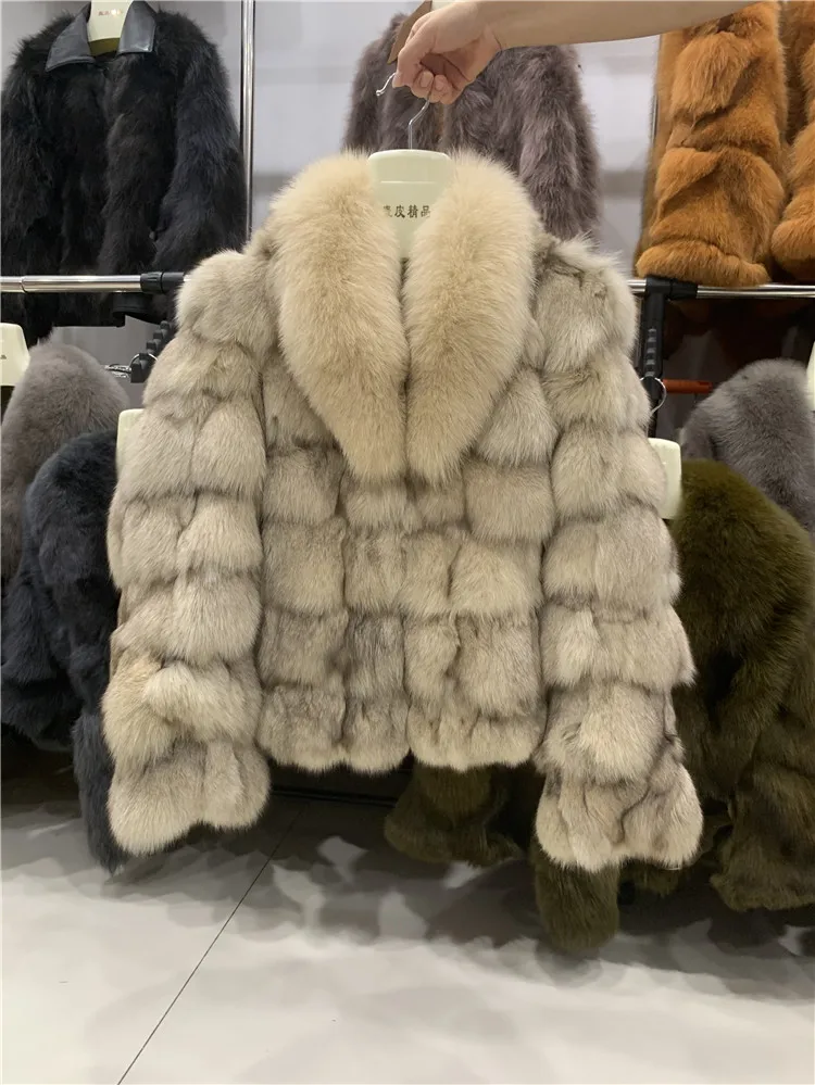 FURYOUME 2024 New Winter Women Real Fox Fur Coat 100% Natural Fur Jacket Fashion Luxury Thick Warm Lady Outerwearr